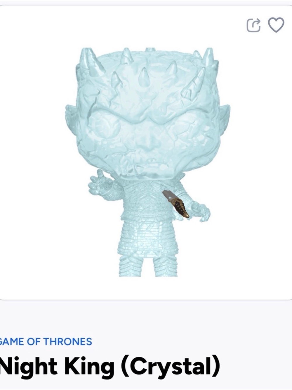 Funko Light Blue Crystal Night King Pop! Figure-84